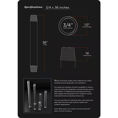 3/4 In. X 36 In. Black Steel Pipe