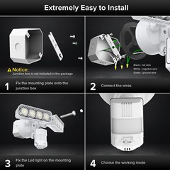 SANSI 2x LED Security Light Motion Sensor 7000LM IP65 Outdoor Wall Floodlight