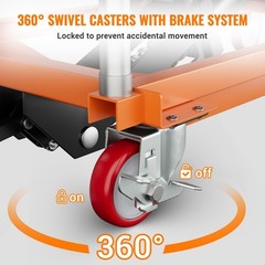 Garvee Hydraulic Scissor Lift Table Cart 1100Lbs 28.5″ Manual Heavy Duty Orange
