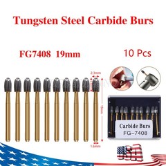 NEW Dental Trimming & Finishing Football Carbide Burs #7408 T&F 12 Bladed 10Pcs
