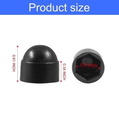 25PCS Hex Head Bolt Covers, Black Dome Bolt Nut Protective Caps, Acorn Hex Cap N