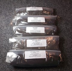 IRON OXIDE POWDER 5 Pounds Native Iron, 5 assorted mesh sizes, 1# each