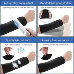 2 Protective Arm Sleeve Cut Heat Resistant Protector Anti Abrasion Safety Work