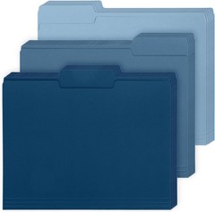 Dusty Blue File Folders Letter Size 12 Packs 3 Colors Gradient Blue File Pockets