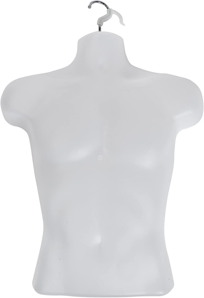 Shirt Torso Forms 10 Molded Man Frosted Fits S-L Hanging Male Mannequin White