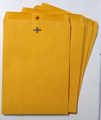 500 pcs 9×12 Clasp Envelopes, 100 Count x 5 Boxes 28lb Kraft Heavyweight Mailers
