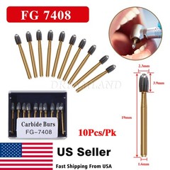 NEW Dental Trimming & Finishing Football Carbide Burs #7408 T&F 12 Bladed 10Pcs