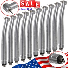 10 Yabangbang Dental Turbine 3 Triple Water Spray 4 Holes High Speed Handpiece