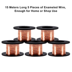 5Pcs Enameled Copper Wire Winding Wire Enamelled Repair 0.004″ Thickness 39.4Ft