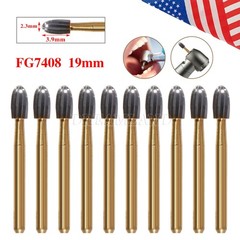NEW Dental Trimming & Finishing Football Carbide Burs #7408 T&F 12 Bladed 10Pcs