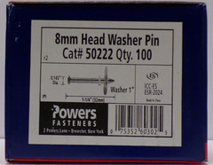 Case of 10 Boxes Powers Fasteners 8mm Head Washer Pin 1-1/4″ x 0.145″ #50222