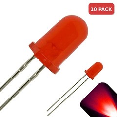 10 x LED 5mm Red Diffused Ultra Bright Round Top LEDs Light Lamp RC Car T1 3/4
