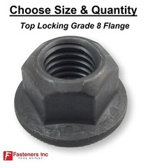 Grade G (Hardened) Flange Locking Nut Black Phos Oil (Choose Size & Quantity)