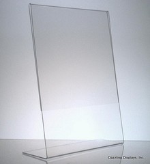 Dazzling Displays Clear Acrylic Slanted Sign Holder 8.5 x 11 – clear