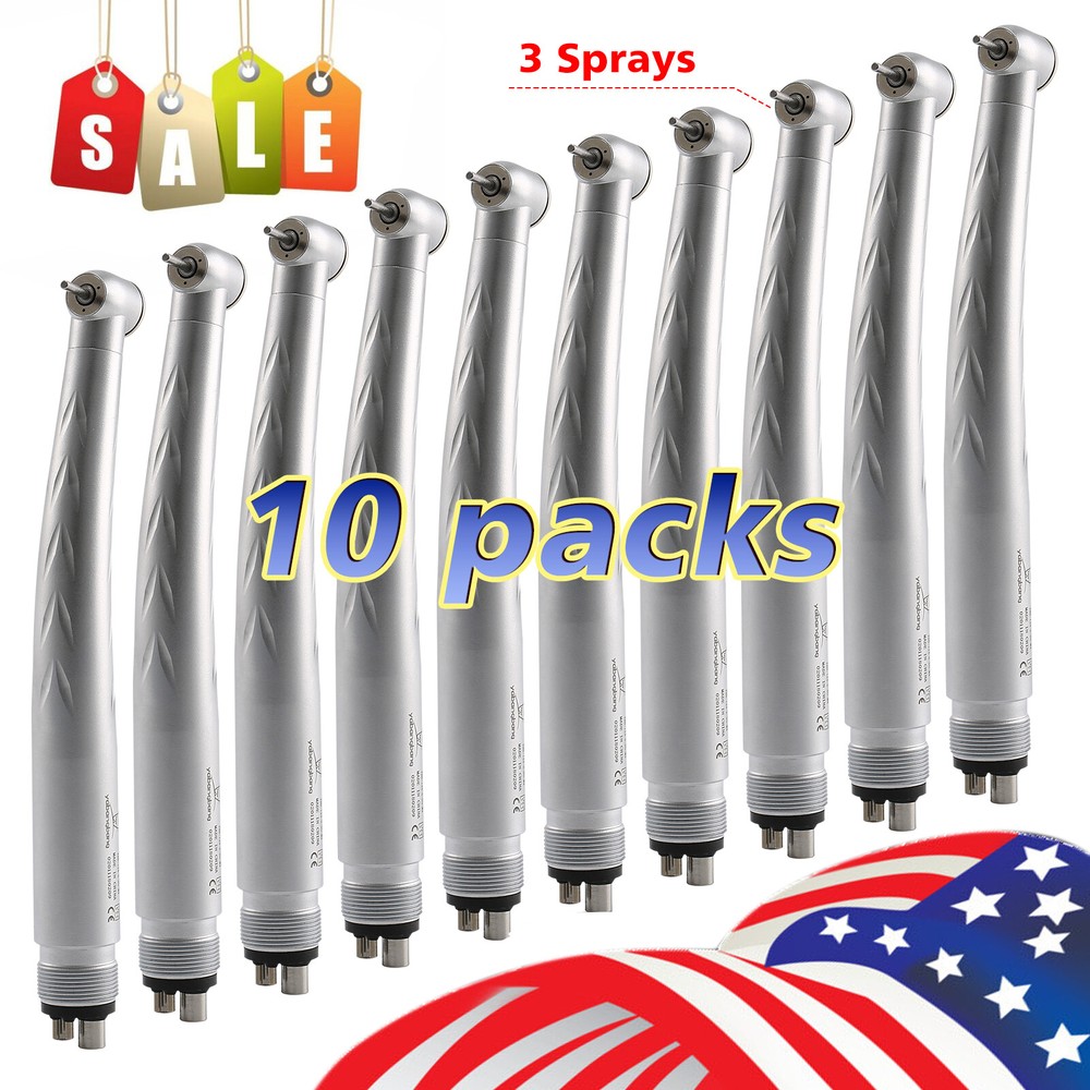 10 Yabangbang Dental Turbine 3 Triple Water Spray 4 Holes High Speed Handpiece