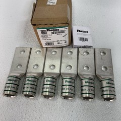 Panduit LCD600-12-6 Long Barrel Copper Lug 2 Hole Stud 1/2″ Qty 6 NEW