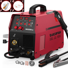 ARCCAPTAIN 200A Aluminum MIG Welder 6 in 1 Multiprocess Welder with Synergy 2026