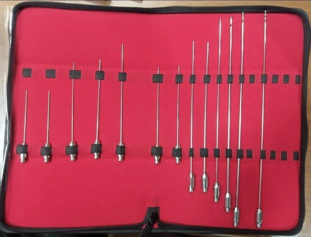 13-Pcs Facial Liposuction Harvesting Cannulas Set – Luer Lock for Facial Surgery