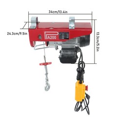 Mini Electric Hoist 440LBS/200kg Crane Winch with Wired Remote Control 510W 110V