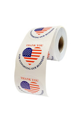 Thank You Supporting Business 2″ Labels American Flag Peel & Stick (2)RLS 500 EA