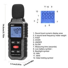 Digital Sound Level Meter Noise Decibel Meter 30-130dB Range Measurement Device