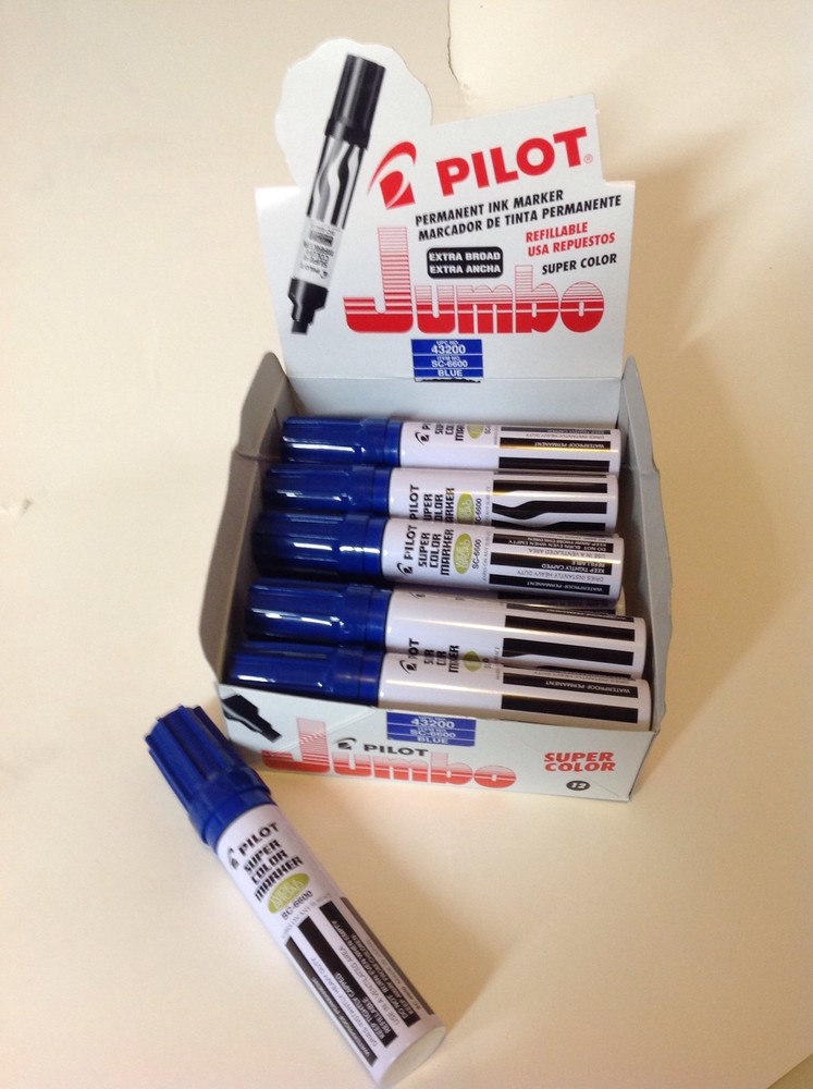 Pilot SC-6600 Jumbo Permanent Marker, Blue (PIL 43200) – 12/pk