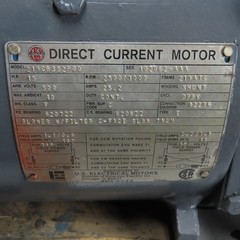 U.S. Electrical Motors 219CB352P00 15HP DC Electric Motor 2500/3000RPM 500V