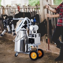 Portable Electric Machine, 6.6 Gallon/25L Stainless Steel Milk Bucket Milking