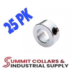 1/4″ Bore Solid Shaft Collar (25 PCS) – Zinc Plated – Set Screw – CZ-25