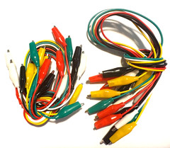 20PCs Double-ended Wire Crocodile Alligator Clips Test Leads Jumper Cables 18”