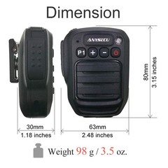 Anysecu HB980 Two Way Radio Wireless Bluetooth Handheld Speaker Mic, black