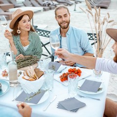 Janlaugh 300 Pcs Dusty Blue Disposable Napkins 10 X 10 Paper Linen Cocktail