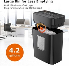 6 Sheet Micro Cut Shredder – High Security for Home/Office Use, 4.2 Gallon Bin
