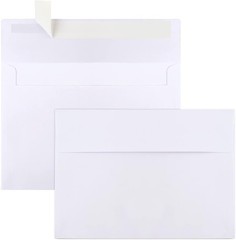 50 Pack White A7 Self-Seal Envelopes for Invitations & Mailing