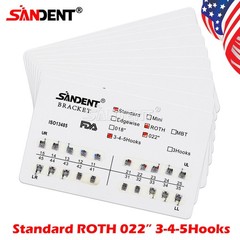 10 Packs Dental Orthodontic Brackets Metal Braces Standard Roth 022 Hooks 3-4-5