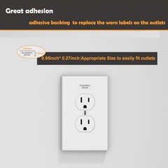 NO Equipment Ground Protected Outlet Receptacle Plates Label Sticker Decal Bl…