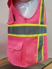 Two Tone High Visibility Pink Safety Vest Size Small – 5XL
