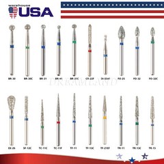 100* Dental Dentist Diamond Bur Bits Drill FG 1.6mm 20 Types Hot Burr Bohrer CJ