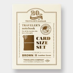 Traveler’s Notebook Card Size 20th Anniversary Set Leather Brown Black Japan NEW