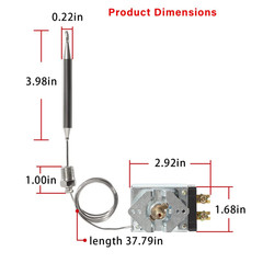 Fryer Thermostat for Pitco 60125401 Imperial 1175 American Range 11113 RX-1-36