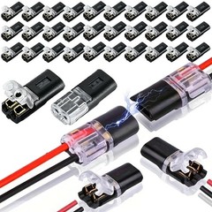 100Pcs 2 Pin Wire Connector Quick Splice Plug AWG 18-22 For LED Automotive Car