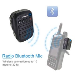 Anysecu HB980 Two Way Radio Wireless Bluetooth Handheld Speaker Mic, black