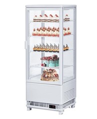 3.5 Cu Ft Commercial Display Fridge Double Glass Door For Outdoor Kitchen White