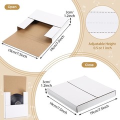 100 Pack 7 Inch Vinyl Record Mailers Boxes 45 RPM Easy Fold LP Cardboard