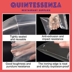 5” x 10” = 6 Mil Thick Clear Zipper Reclosable Poly Bags by Quintessenza