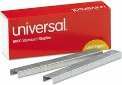 Pk of 5 Universal Standard Chisel Point Staples 0.25″ Leg 0.5″Crown Steel 5.000