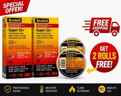 Scotch 3M Super 33+ Vinyl Electrical Tape, 2 BOXES (20 ROLLS) + FREE GIFT 🎁