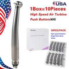 10 ASkeadnt NSK Style Dental High Speed Handpiece Push Button Standard 4 Hole M4