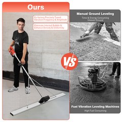 21V Cordless Concrete Vibrators Surface Power Trowel w/ 59″ Screed Blade Rulder