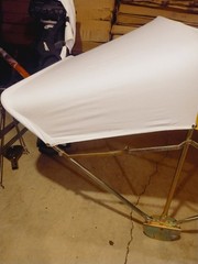 BUGGY TOP Umbrella TRACTOR 3 Bow Frame Yellow White Canopy Minneapolis Moline 40